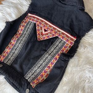 Black Denim Coachella H&M Vest
